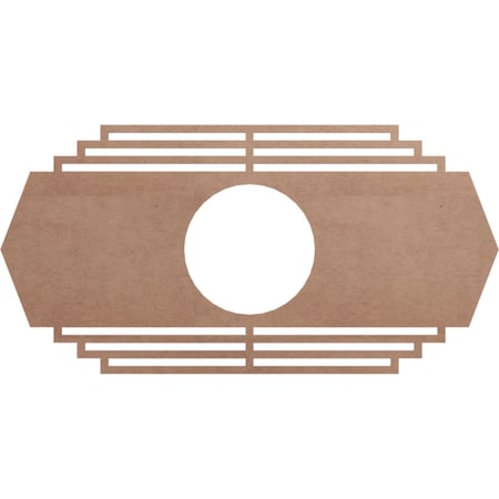Ekena Millwork Chrysler Wood Fretwork Pierced Ceiling Medallion, Wood (Paint Grde), 40"W x 20"H x 10 1/2"ID x 3/8"T CMWP40X20X0375CSMF